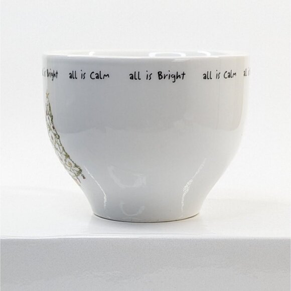 Pottery Barn Holiday Cheer Mug All is Calm All is Bright Christmas Mug Cup Large - Picture 4 of 6